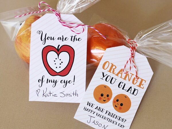Cute Valentine Gift for Kids Fruit Tags | The Dating Divas