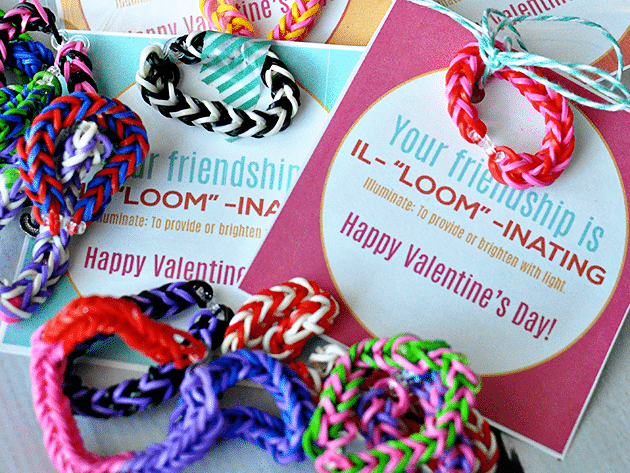 DIY Loom bracelet valentine printable for kids | The Dating Divas