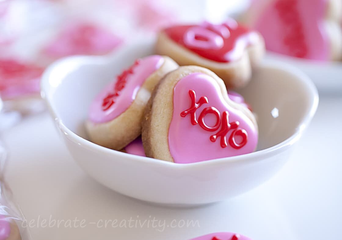 Valentine's Day Dinner and Dessert of Mini Heart Cookies | The Dating Divas