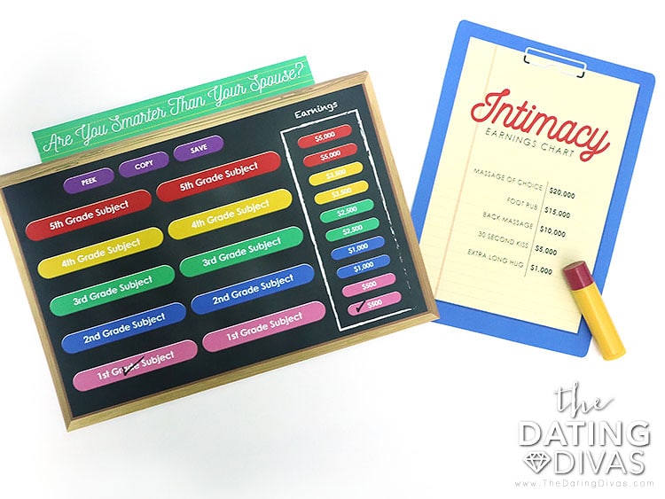 Are You Smarter than a 5th Grader?  Printable Game Board | The Dating Divas