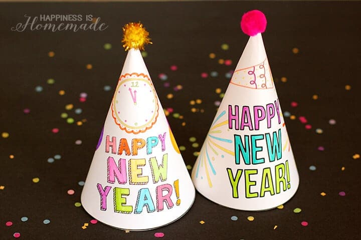 DIY coloring hats for kids for New Year's ideas | The Dating Divas