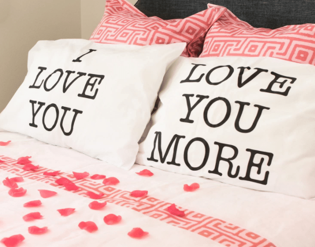 "I Love You" & "Love You More" pillowcases are perfect valentines gifts for her | The Dating Divas 