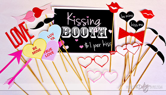 Free printable props for a Valentine's Day 2022 kissing booth | The Dating Divas