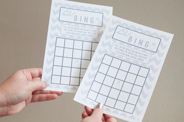 Bridal shower bingo for when bride opens gifts | The Dating Divas