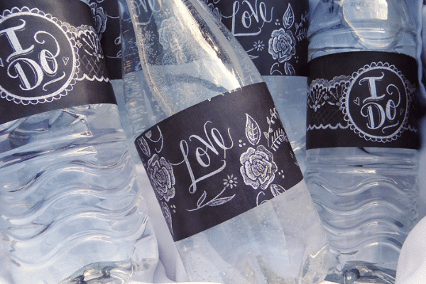 Chalk water bottle labels | The Dating Divas