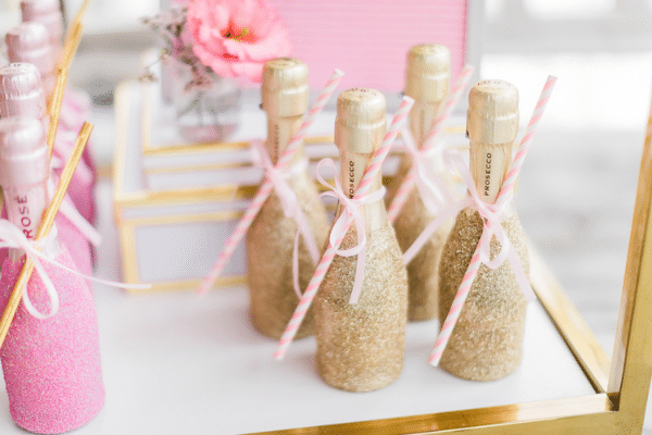 DIY glittery champagne bottles | The Dating Divas