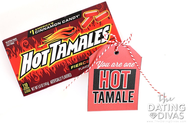 Free printables for a Hot Tamale candy gift tag as a Valentine's gift idea | The Dating Divas