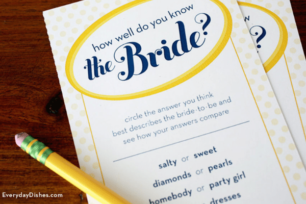 How well do you know the bride bridal shower game | The Dating Divas