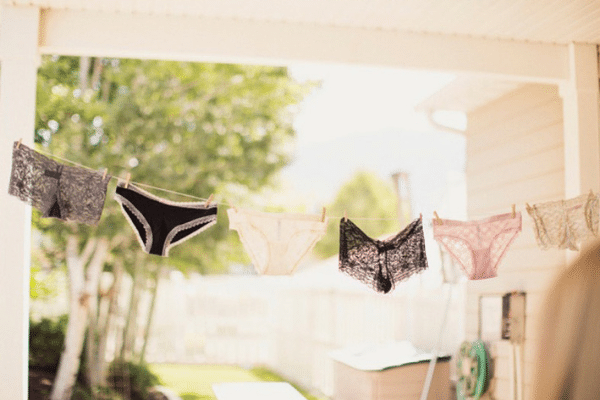 Lingerie panties hanging on clothesline | The Dating Divas