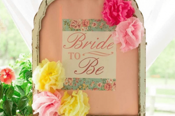 Mint and peach bridal shower poster | The Dating Divas