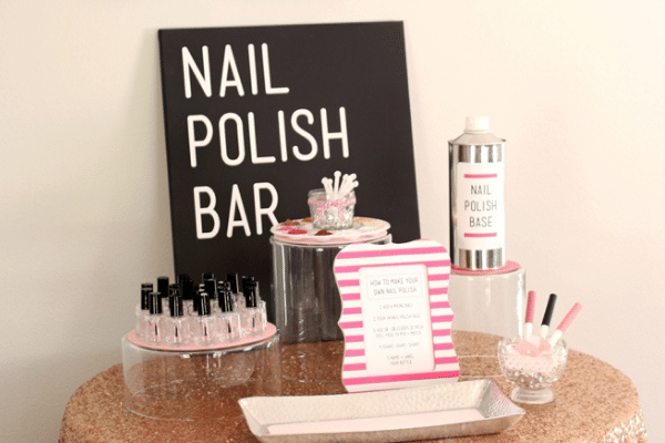 DIY Nail polish bar for party | The Dating Divas