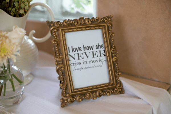 Signs with cute info about bride and groom | The Dating Divas