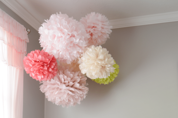 Colored pom poms made from tissue paper | The Dating Divas