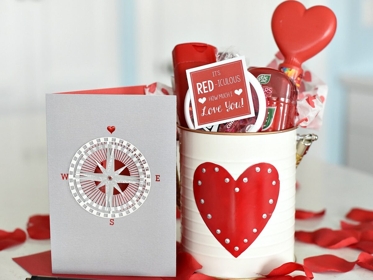 Valentine's Day red-themed gift bucket for cute Valentine's gifts | The Dating Divas