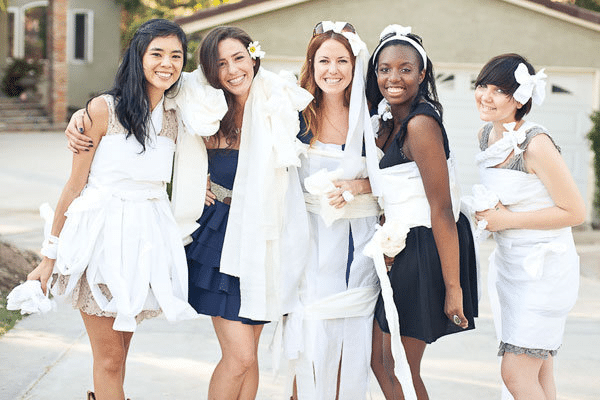 Toilet paper wedding dresses for bridal shower | The Dating Divas