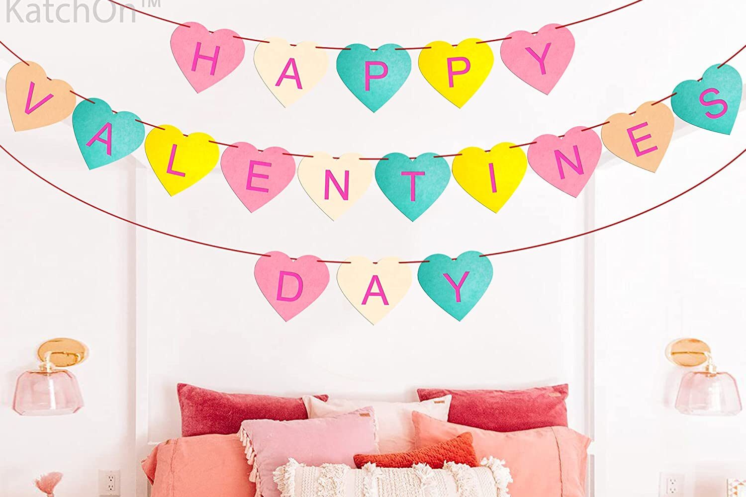 Conversation hearts make adorable Valentine's Day decor, especially this banner. | The Dating Divas