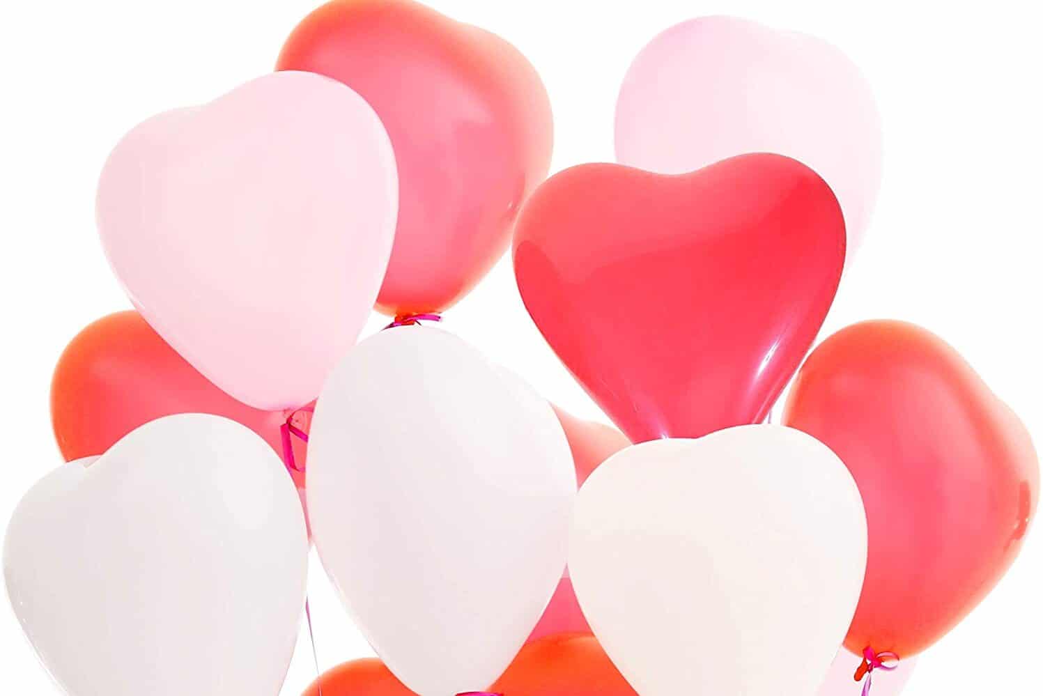 Heart-shaped balloons will add so much to your Valentine decorations. | The Dating Divas