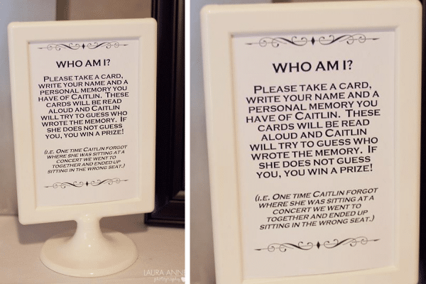 Who Am I Bridal Shower Game | The Dating Divas