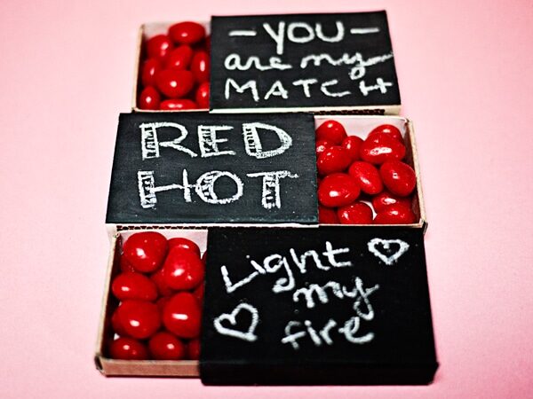 DIY Red Hot candy matchboxes for cute Valentine's gifts | The Dating Divas