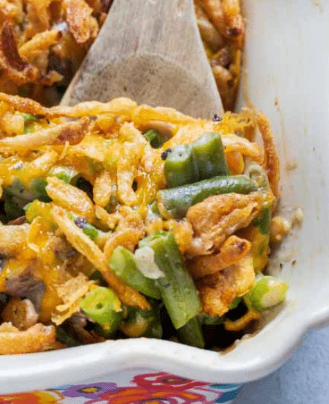 Green Bean Casserole is perfect for your upcoming Easter menu! | The Dating Divas 