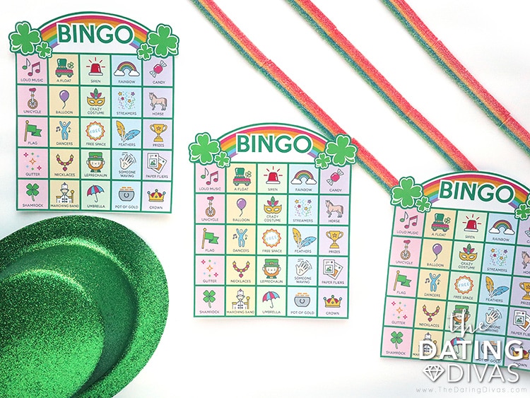 Cute printable Bingo cards for a St. Patrick's Day parade | The Dating Divas