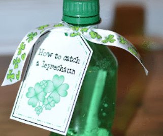 A soda bottle and a cute tag come together to make a cute, simple leprechaun trap idea! | The Dating Divas 