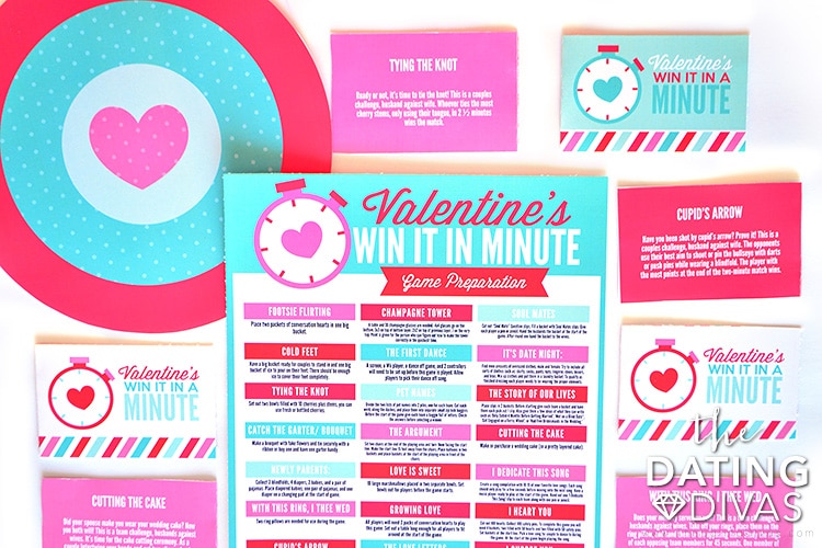 Valentine's Win It In a Minute printable games make for a perfect Valentine's Day date idea | The Dating Divas