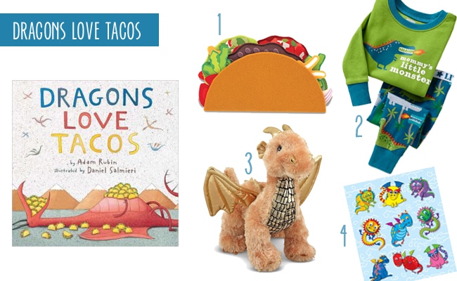 Dragons Love Tacos book with similar themed items for a book-themed Easter basket | The Dating Divas
