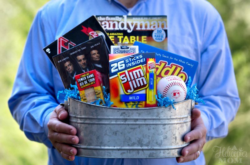 Easter basket for men idea with all his favorite, manly things | The Dating Divas