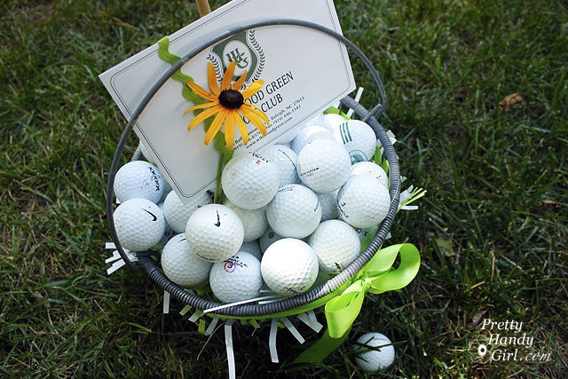 For the golfer in the family: a bucket of balls Easter basket for men | The Dating Divas