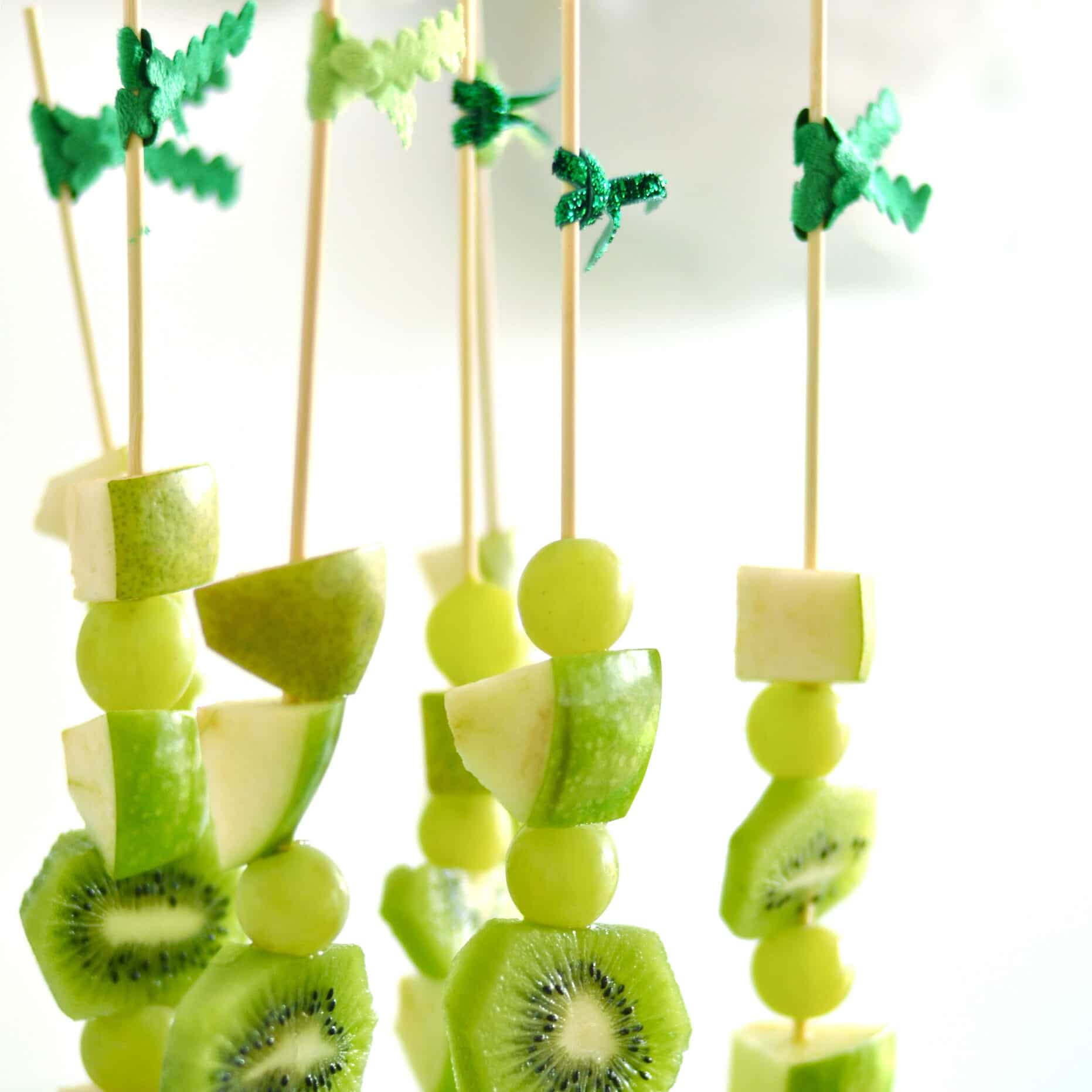 St. Patrick's Day ideas don't get greener than a fruit skewer for your party guests. | The Dating Divas