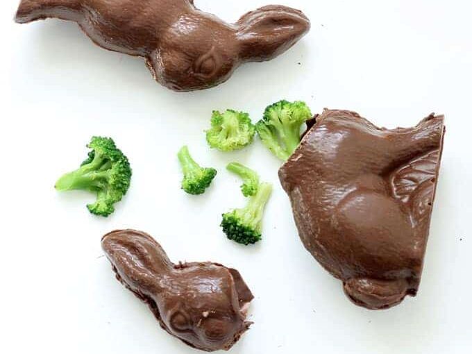 A chocolate bunny and broccoli April Fools' prank. | The Dating Divas