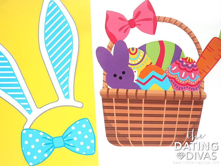 Take cute Easter pictures with these printable props. | The Dating Divas