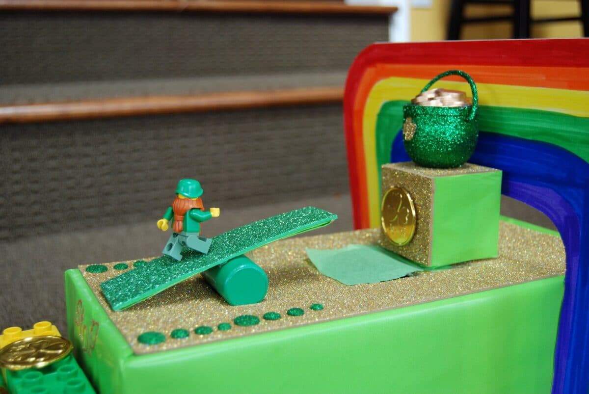 A leprechaun trap that features a seesaw and a pot of gold | The Dating Divas