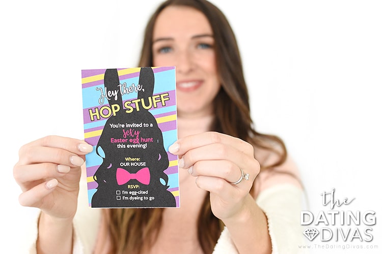 Free printable invitation for a sexy Easter Bunny date night | The Dating Divas