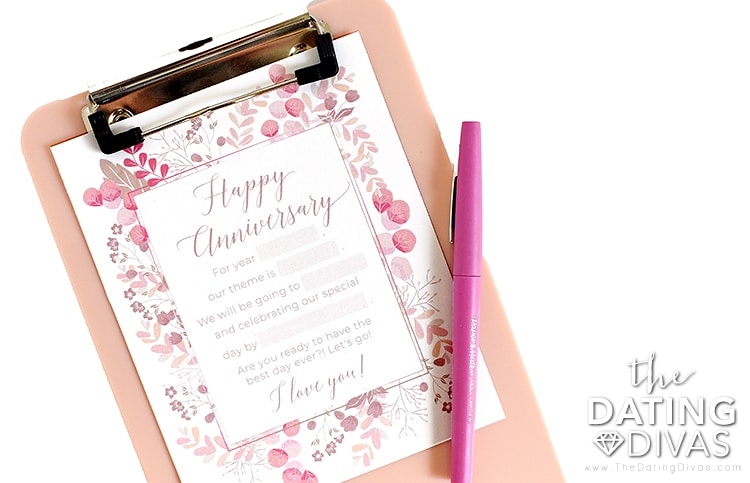 Plan a special daytime date with these free anniversary date printables. | The Dating Divas 