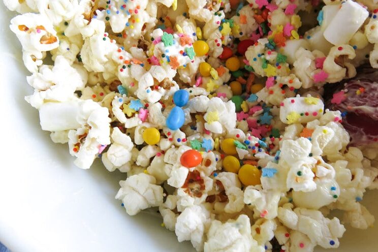 An Easter dessert made with popcorn, candies, sprinkles and more | The Dating Divas