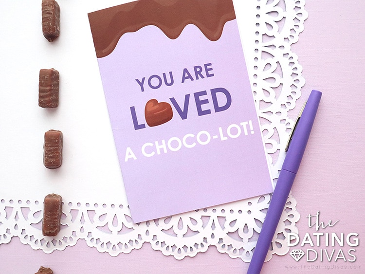 This cute card is customizable and pairs specifically with the chocolate gift baskets! | The Dating Divas 