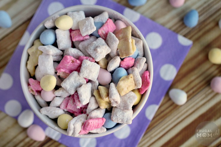 A bowl of Easter dessert muddy buddies | The Dating Divas