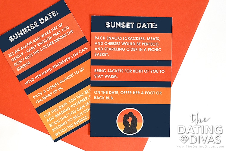 Share a romantic sunset date together using our free printables. | The Dating Divas