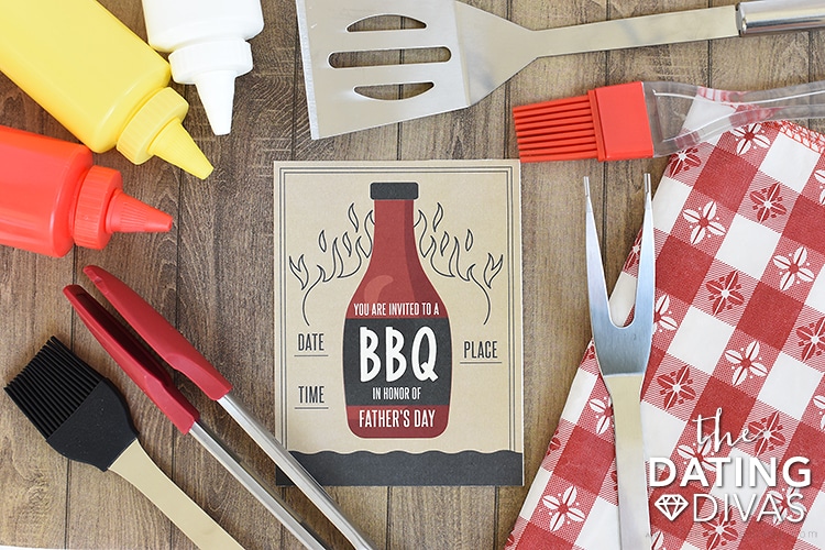 Free printable invitation for a Father's Day BBQ Grill celebration | The Dating Divas