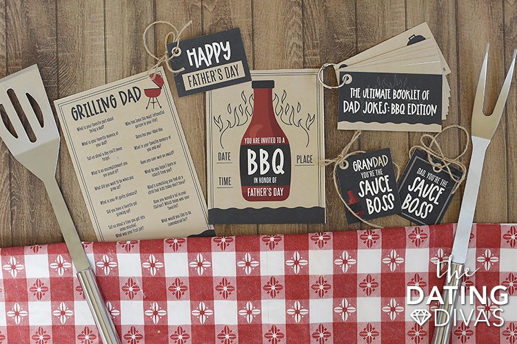 Free printables for a BBQ grill game and gift idea for Father's Day | The Dating Divas