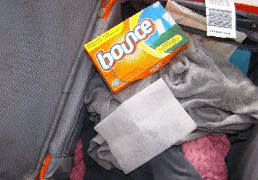 A dryer sheet camping hack to keep your suitcase smelling fresh | The Dating Divas