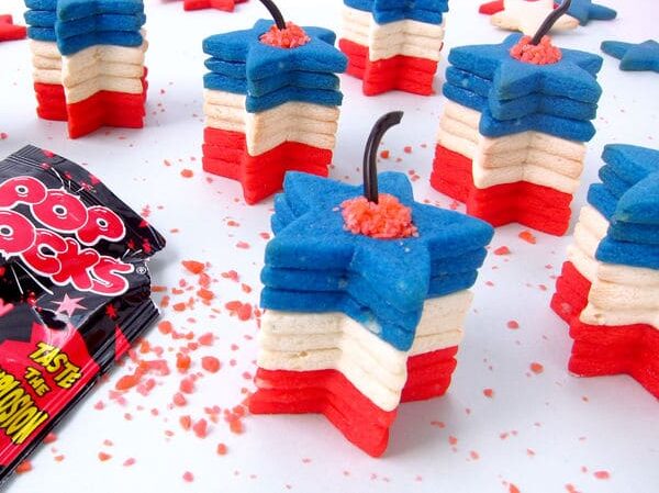 Stacked star-shaped cookies make fun 4th of July desserts. | The Dating Divas
