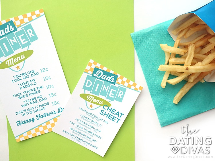 Printable menu for a Father's Day dinner | The Dating Divas