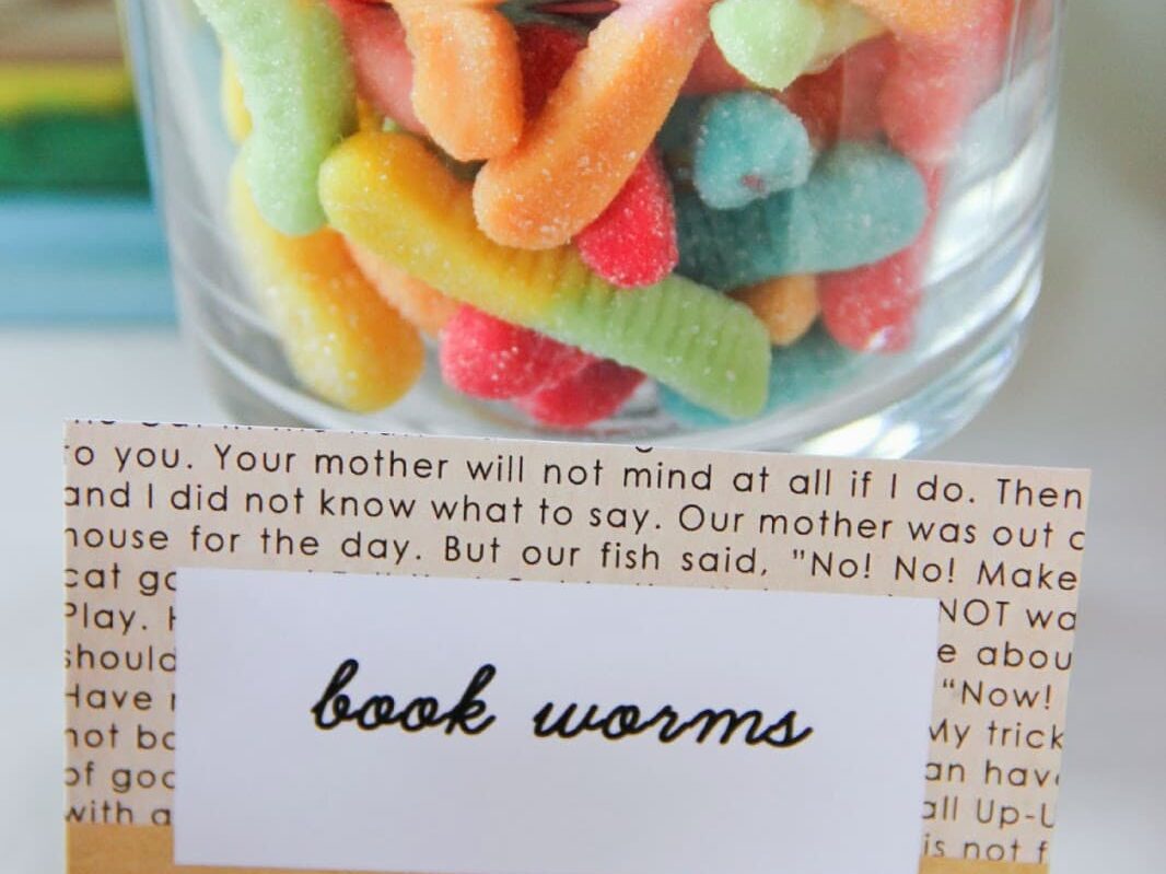Use gummy worms as graduation decorations to celebrate your "book worm" | The Dating Divas