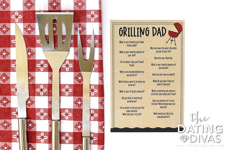 Printable outdoor grill game for Dad on Father's Day | The Dating Divas