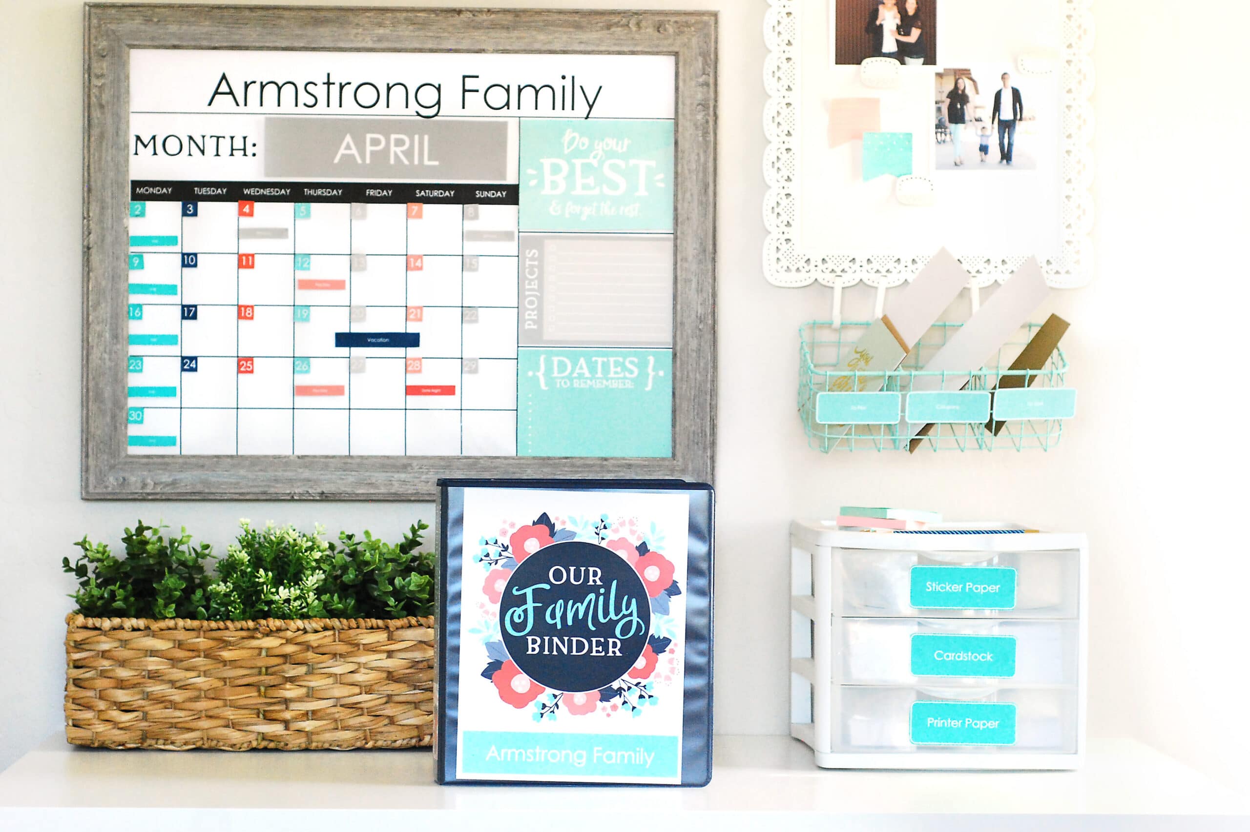 A personalized calendar and other bridal shower gifts to help with family organization | The Dating Divas