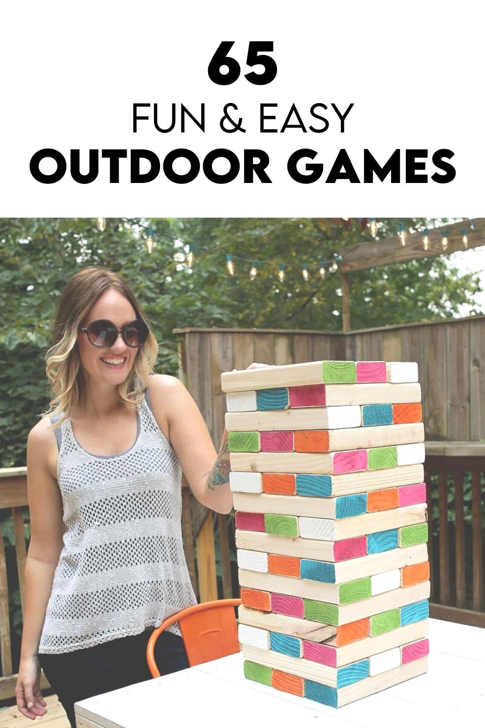 A woman playing outdoor games like Jenga | The Dating Divas