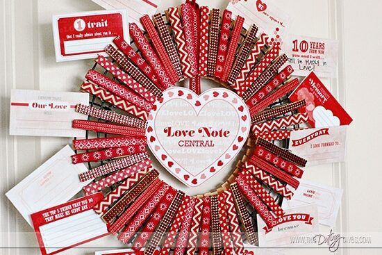 A wreath made out of clothespins to be given as a bridal shower gift | The Dating Divas